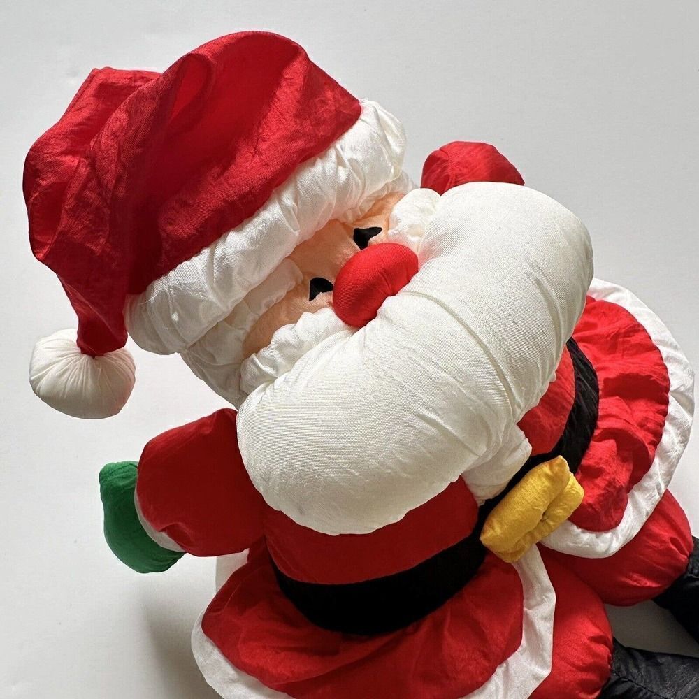 Vintage Hallmark Santa Puffy Plush 12 Inch Nylon Parachute 1990s Christmas
